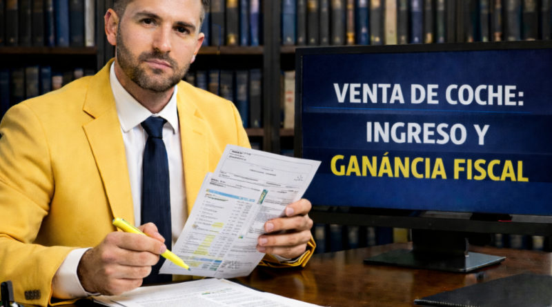 Venta de coche: ingreso y ganancia fiscal