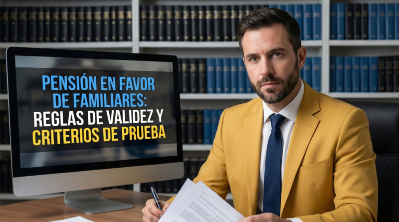 Pensión en favor de familiares: Reglas de validez y criterios de prueba