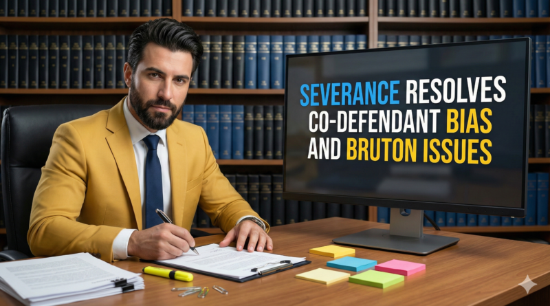 Severance resolves co-defendant bias and Bruton issues