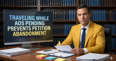 Traveling while AOS pending resolves petition abandonment