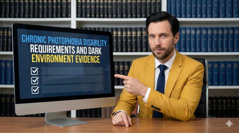 Chronic photophobia disability requirements and dark environment evidence