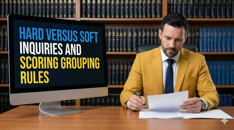 Hard versus soft inquiries and scoring grouping rules